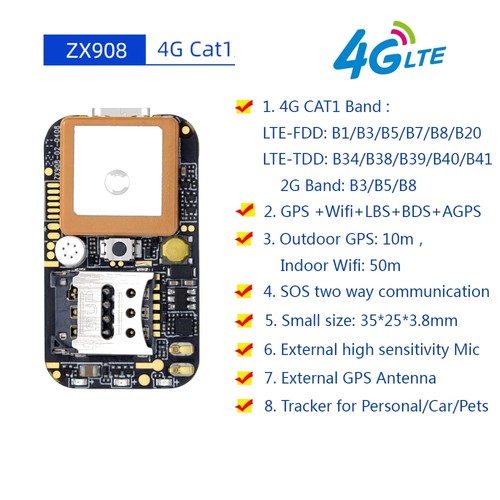 Mini gps tracker cat1 pcba - gps,